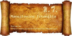 Manojlovics Titanilla névjegykártya